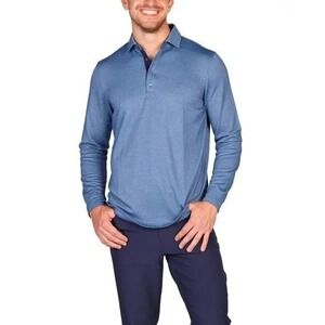 TAILORBYRD  L/S Modal XL Golf Polo Slate Blue Men's NWT